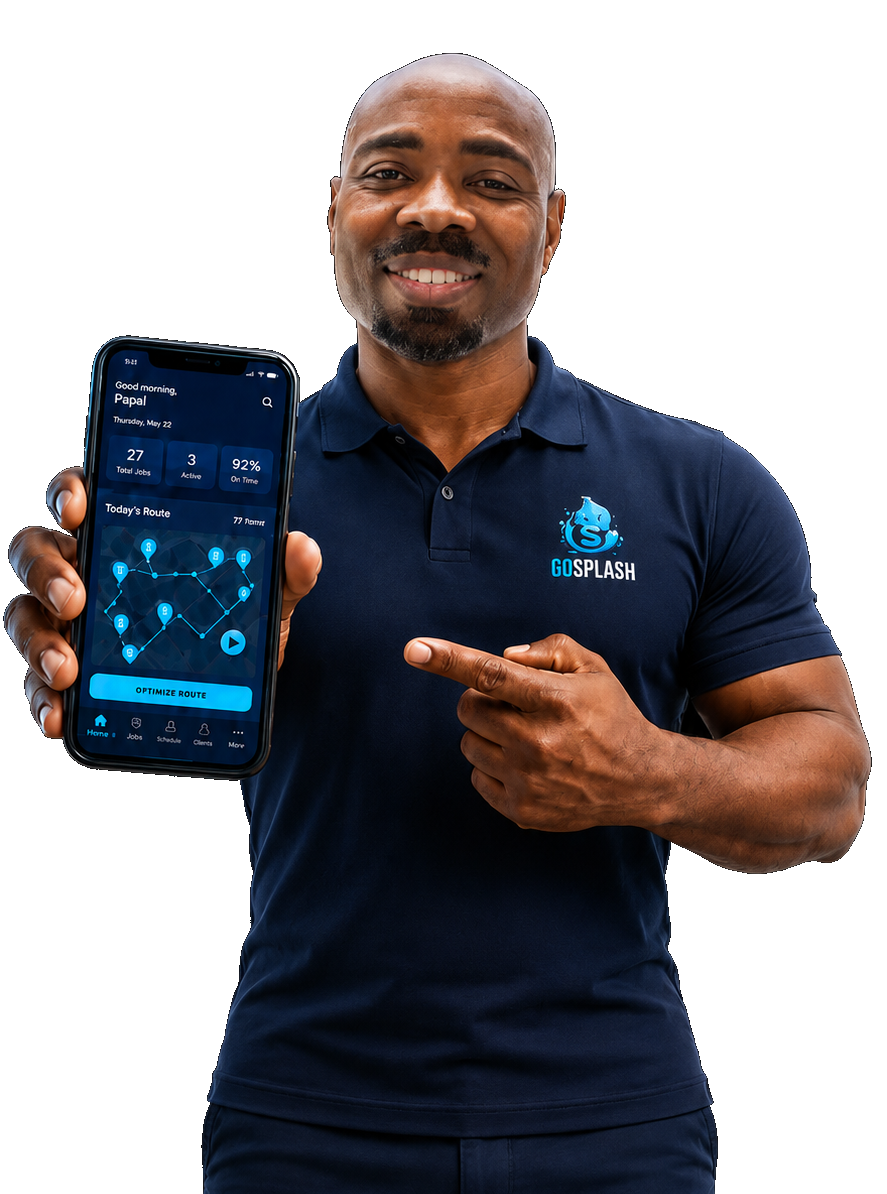 Page Kennedy presenting GoSplash on a phone